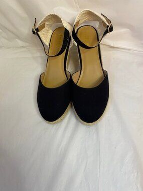 J.Crew Espadrille Wedges Sandals, in Black, Women's size 8